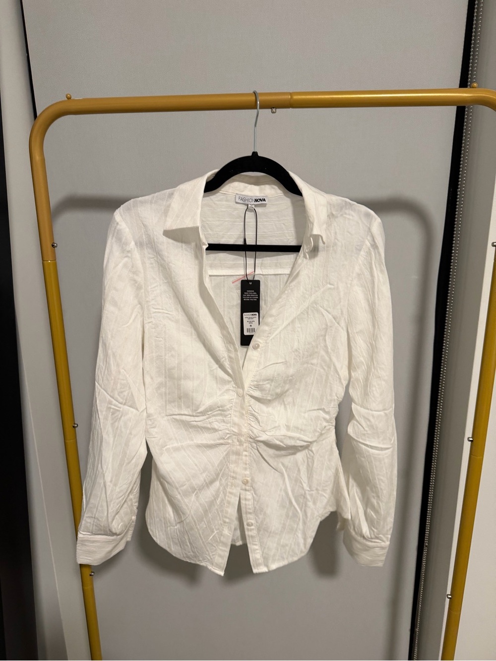 Fashion Nova White Button-Down Women's Shirt